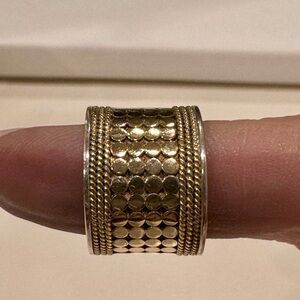 Anna Beck Classic Band Ring 18k Gold Plated and Sterling Silver